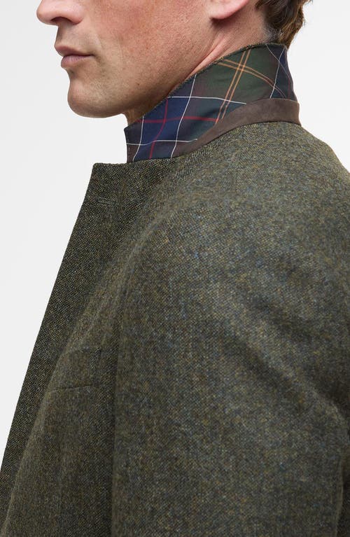 Barbour Godfrey Moons Shetland Brushed Wool Mélange Sport Coat In Green