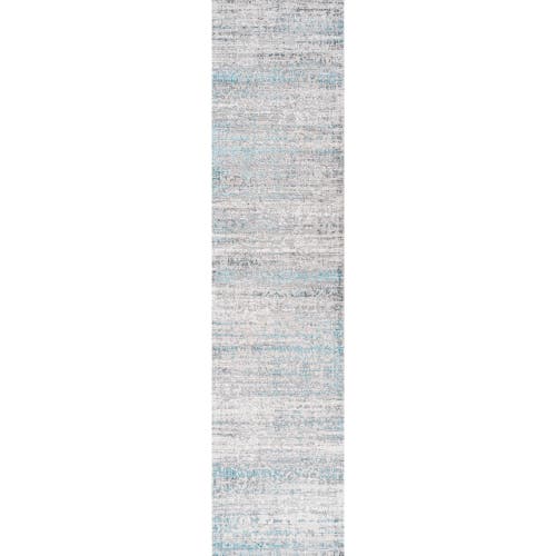 Jonathan Y Tidal Modern Strie' Area Rug In Gray/turquoise