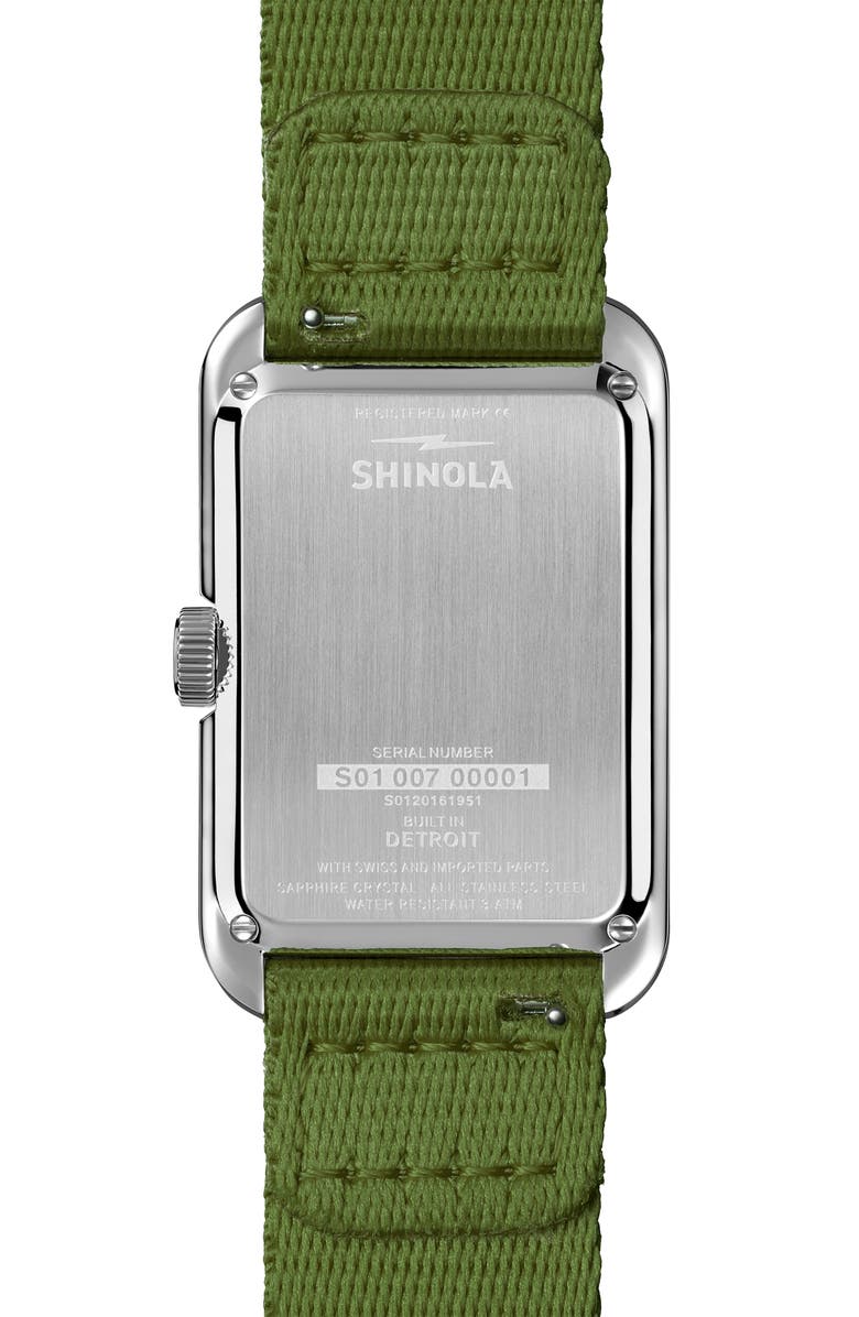 Shinola Omaha Rectangular Braided Nylon Strap Watch, 26mm x 37mm, Alternate, color, 