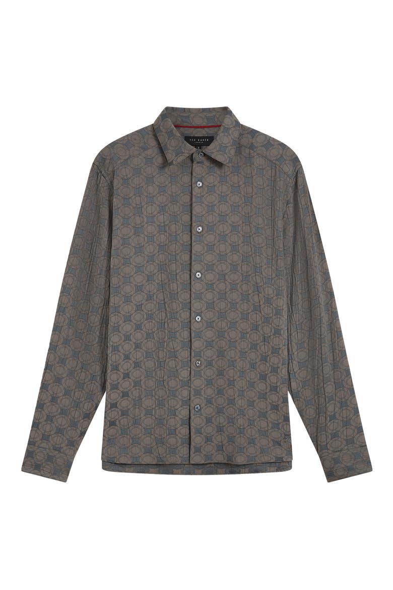 Farax Print Cotton Button-Up Shirt, Alternate, color, NAVY-GREY