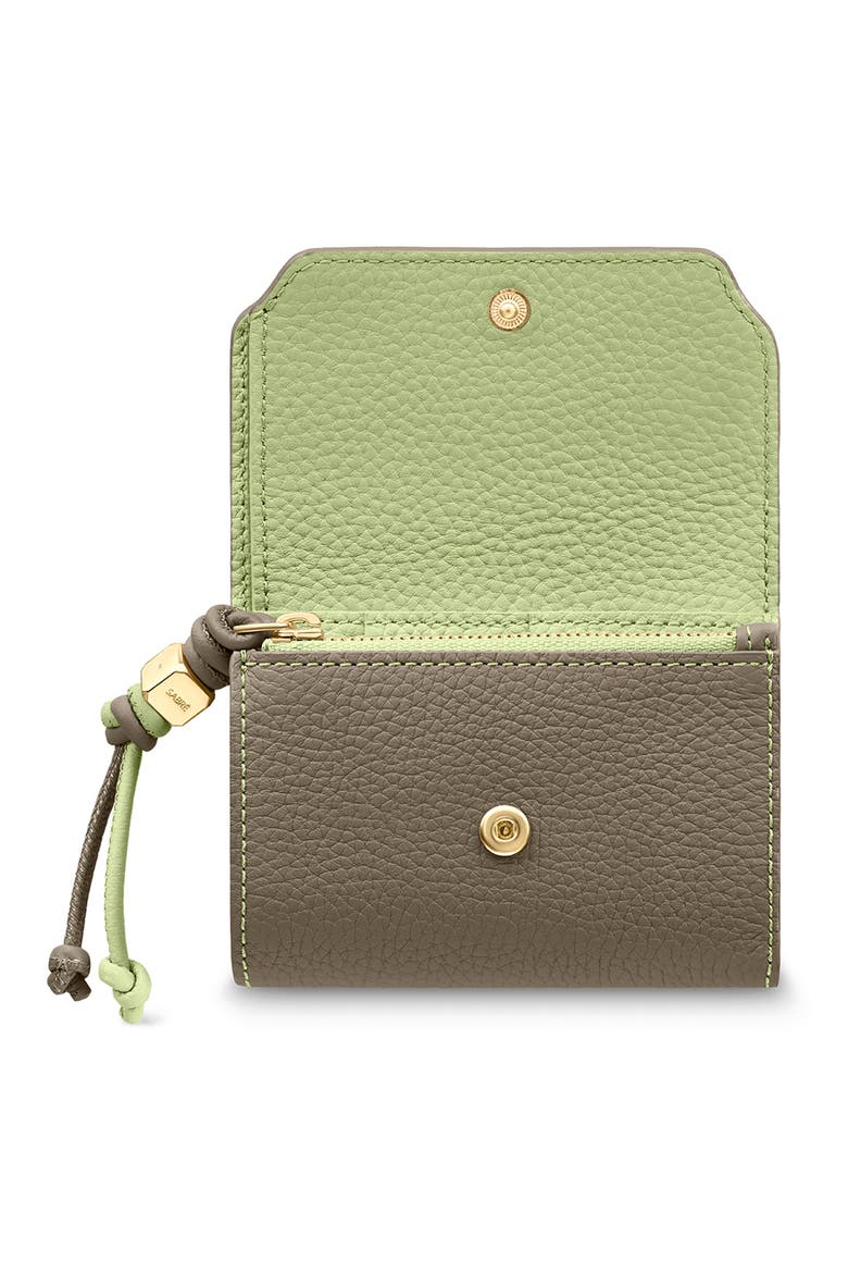 Leather Trifold Wallet, Alternate, color, Cashmere Matcha