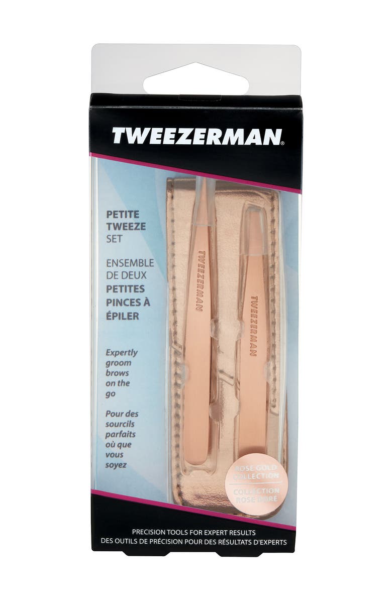 TWEEZERMAN Rose Gold Petite Tweezer Set, Alternate, color, Rose Gold