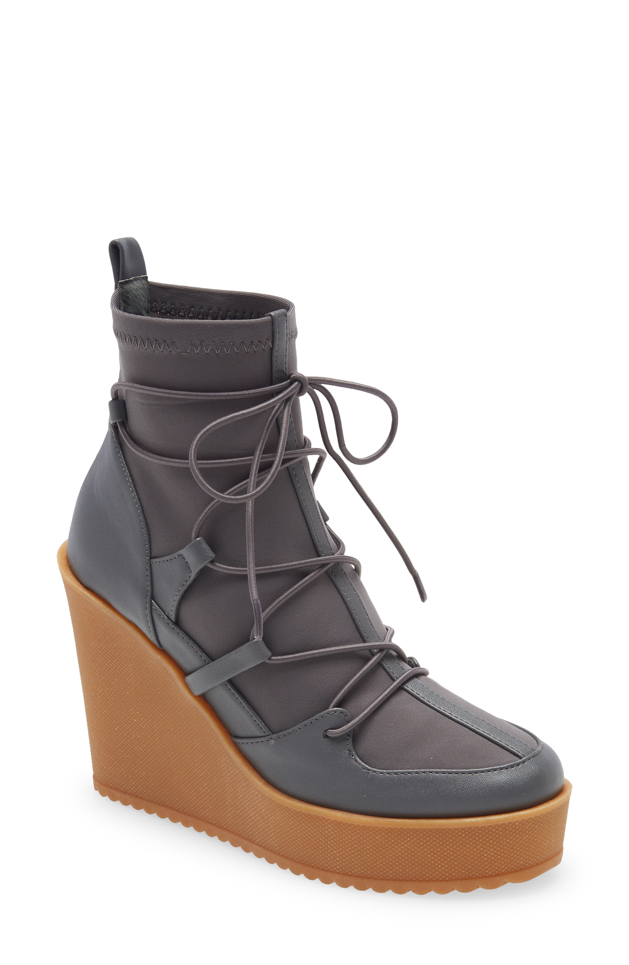 Atomic Wedge Lace-Up Bootie, Main, color, GREY MULT