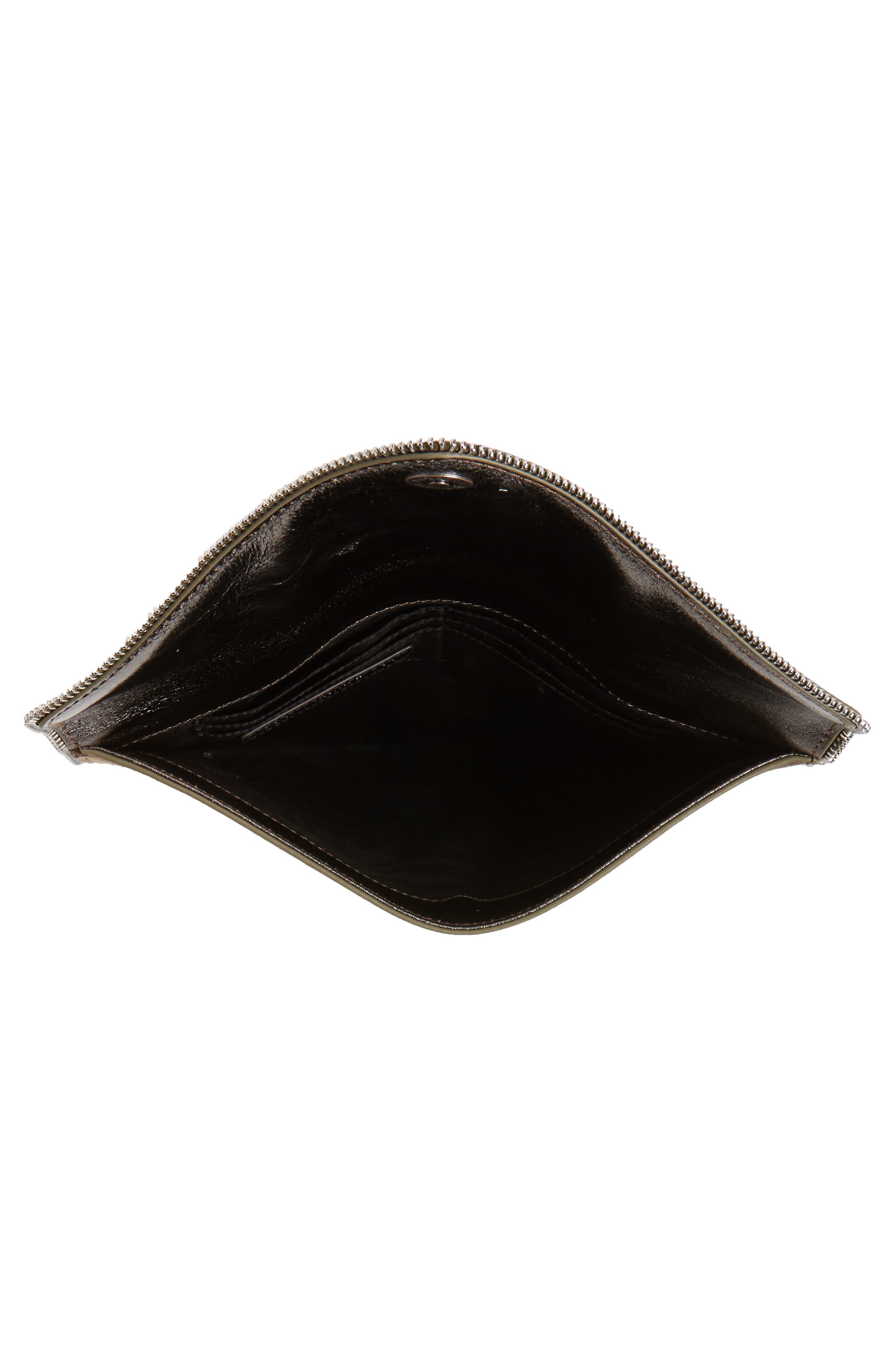 Leo Camo Leather Clutch, Alternate, color, GREEN CAMO