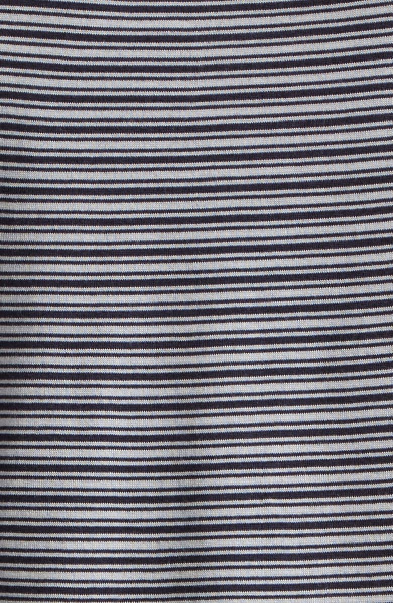 John Smedley Howick Stripe Merino Wool & Sea Island Cotton T-Shirt, Alternate, color, Navy/ Chalk