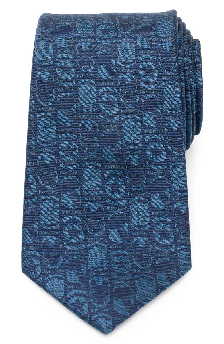 Cufflinks, Inc. x Marvel Avengers Medallion Silk Blend Tie, Main, color, Blue