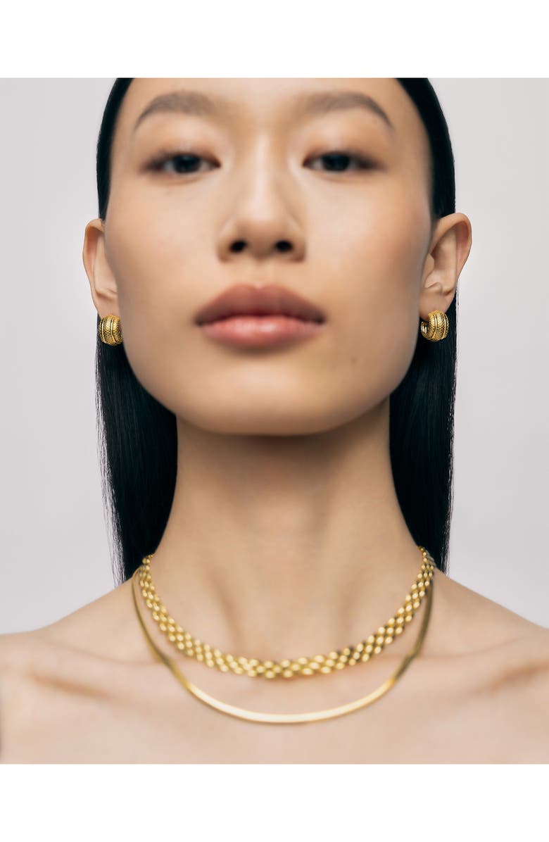 Monica Vinader Heirloom Chunky Huggie Hoop Earrings, Alternate, color, 18Ct Gold Vermeil