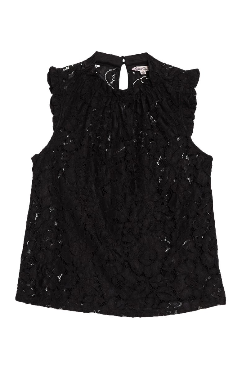 NANETTE NANETTE FOOTWR Floral Lace Shirred Ruffle Blouse, Main, color,