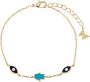 BY ADINA EDEN Enamel Evil Eye and Hamsa Bracelet