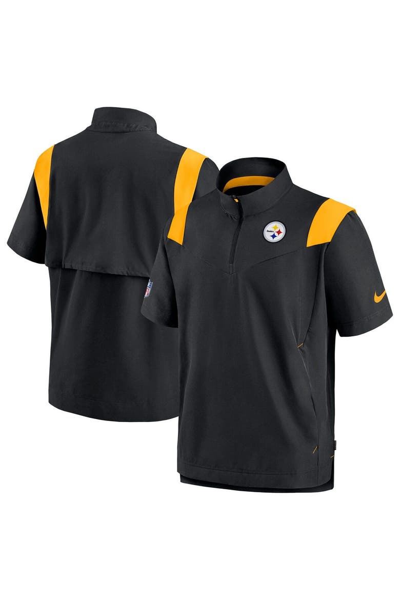 Men's Nike Black Pittsburgh Steelers Sideline Coaches Chevron Lockup Pullover Top, Main, color, Black