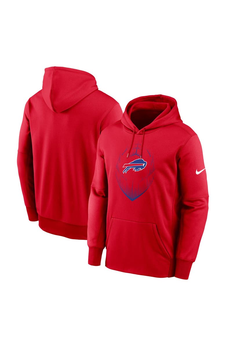 Nike Men's Nike Red Buffalo Bills Icon Performance Pullover Hoodie, Alternate, color, Red