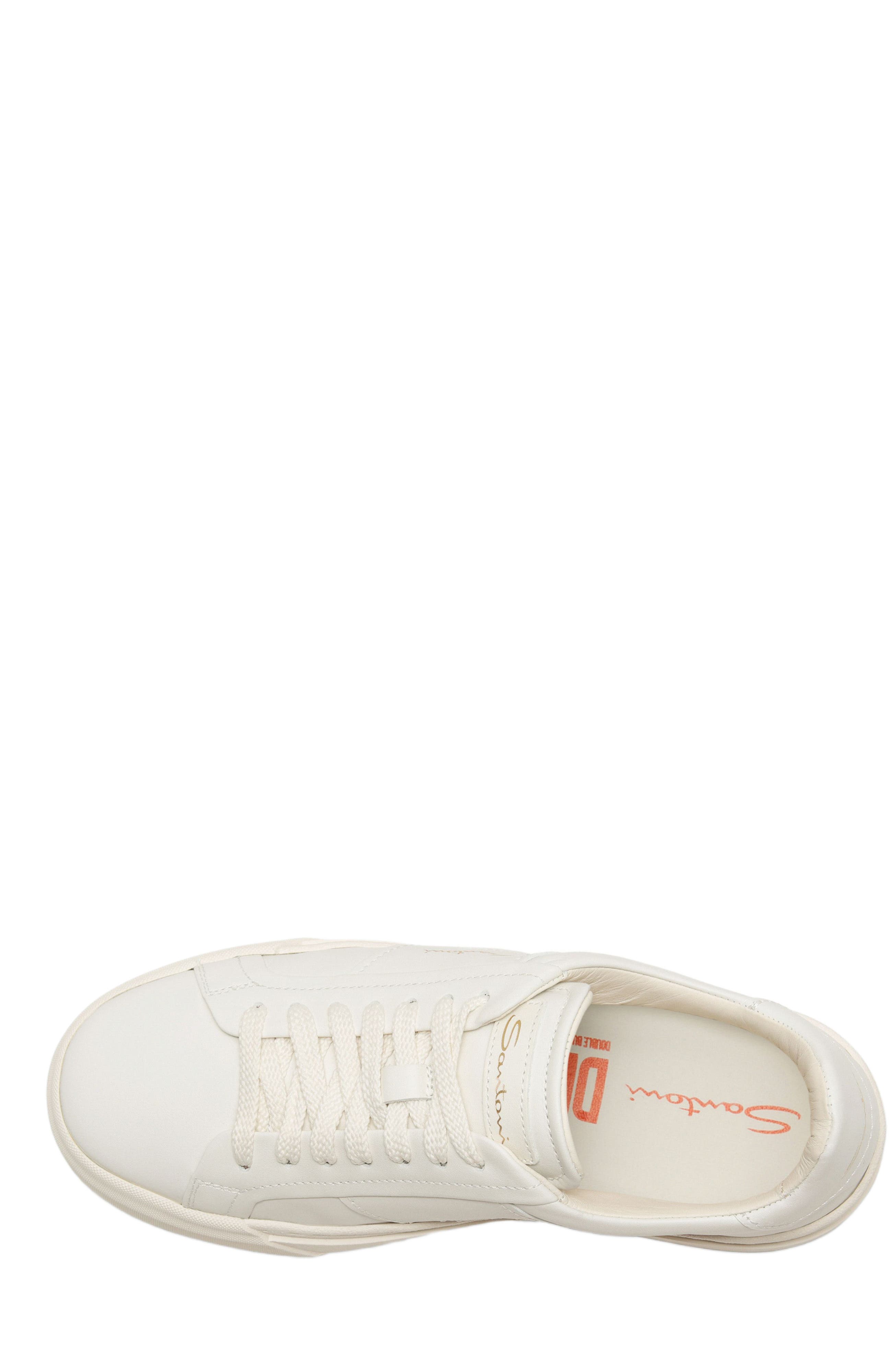 Santoni Women
s DBS Double Buckle Sneaker, Alternate, color, White