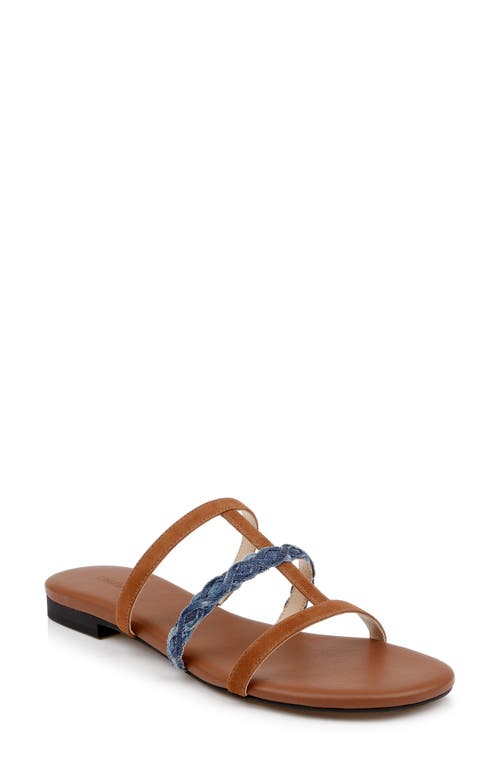 L Agence L'agence Hennie Slide Sandal In Cognac Suede