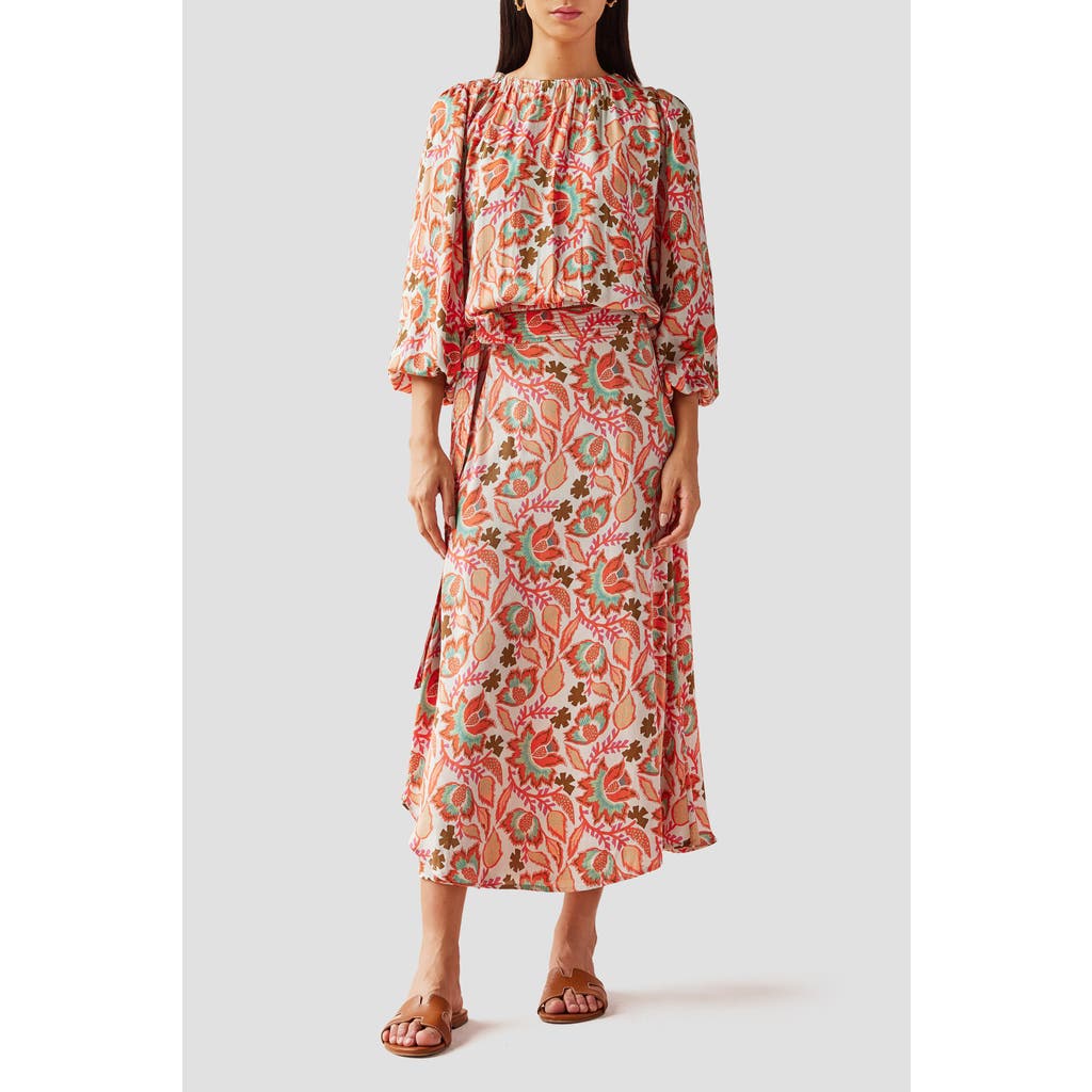 Omika Ayla Cropped Length Blouse In Palmera Spritz In Palmera Spritz