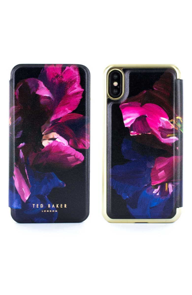 Ted Baker London Impressionist Bloom iPhone X Mirror Folio Case, Alternate, color, 