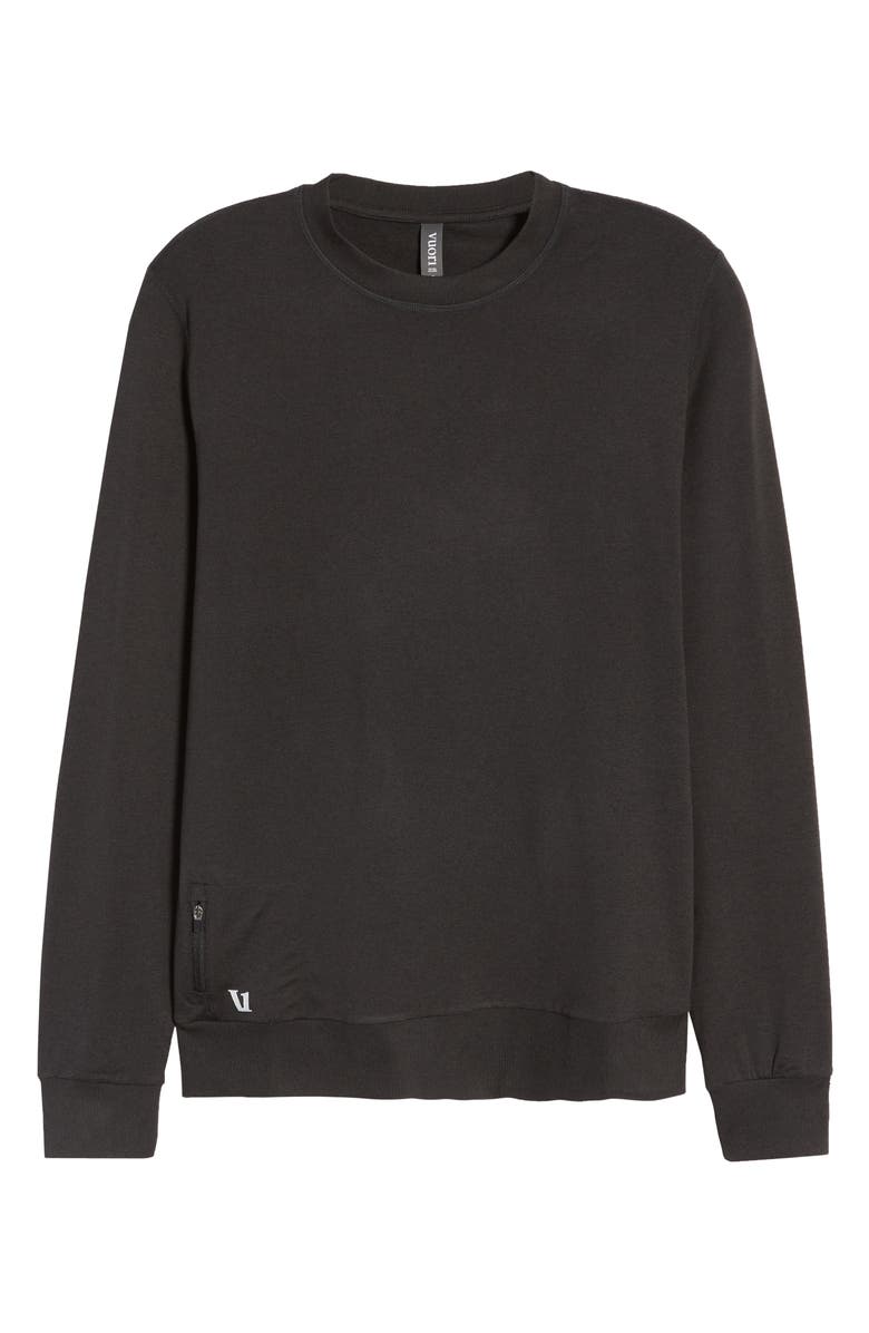Vuori Ponto Performance Crew Pullover, Alternate, color, Black Heather