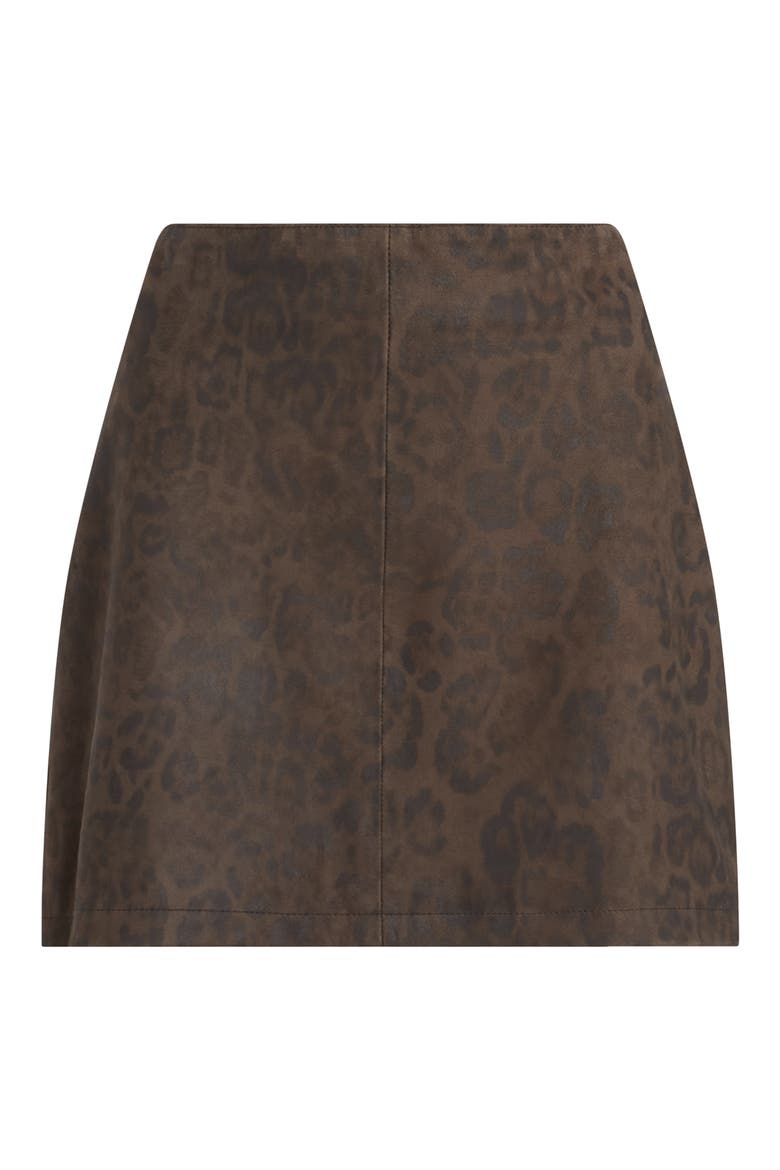 Lila Leo Leather Miniskirt, Alternate, color, BROWN