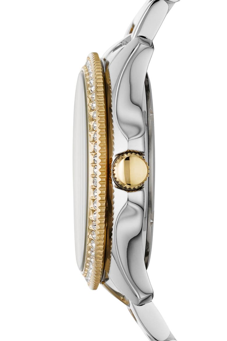 'Cecile' Multifunction Bracelet Watch, 40mm, Alternate, color, SILVER/ GOLD