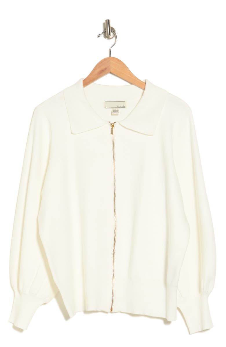 BY DESIGN Riley Zip Sweater, Alternate, color, Winter White