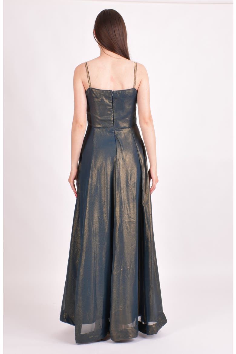 Adair Shimmer Saree Gown, Alternate, color, Green