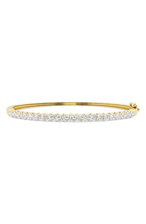 14K Yellow Gold Near Colorless Lab Grown Round Diamond Bracelet