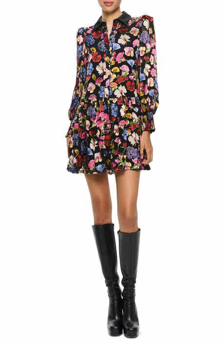 Bertha Floral Long Sleeve Mini Shirtdress