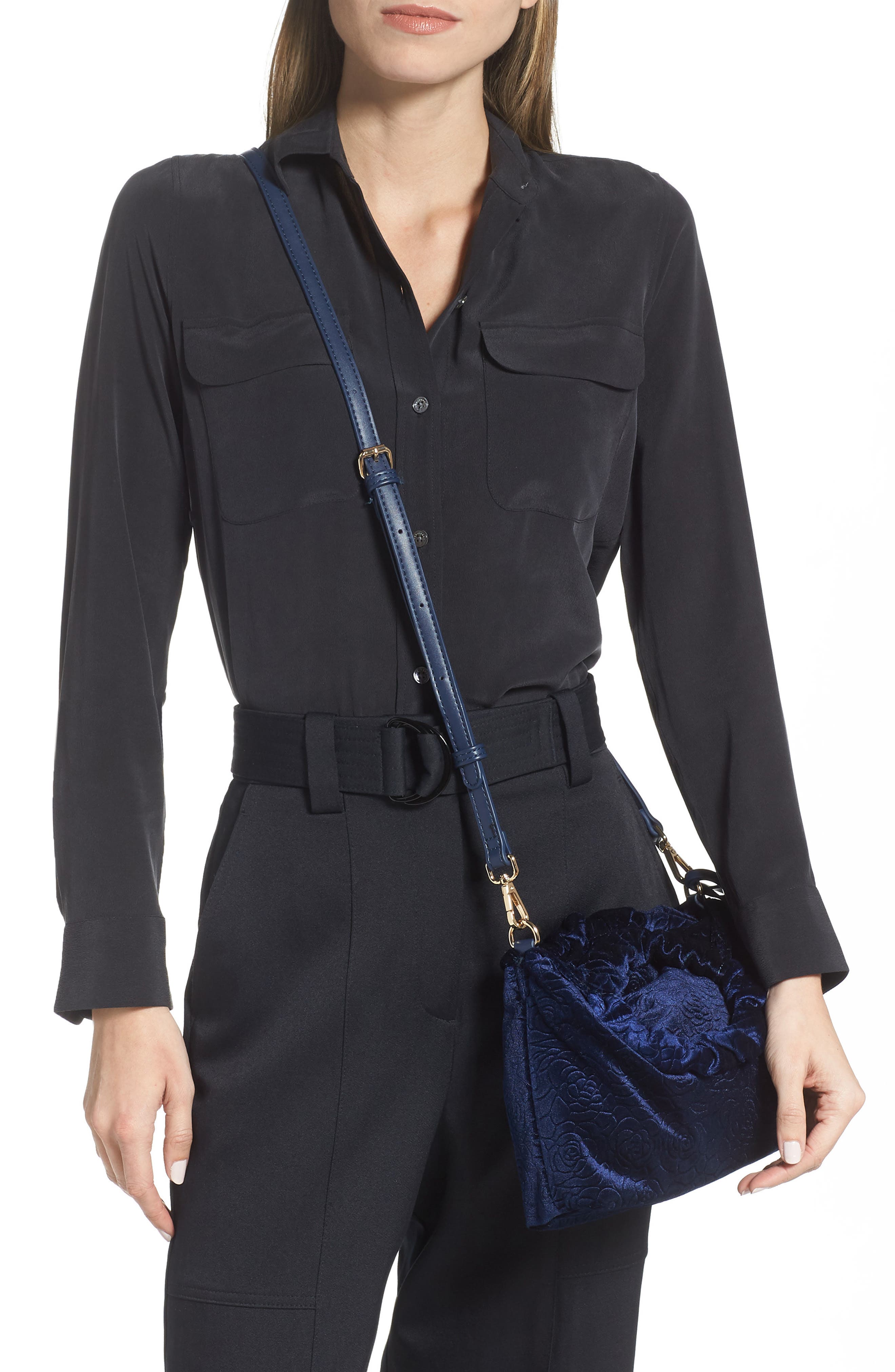 Sole Society Tyll Velvet Crossbody Pouch, Alternate, color, 