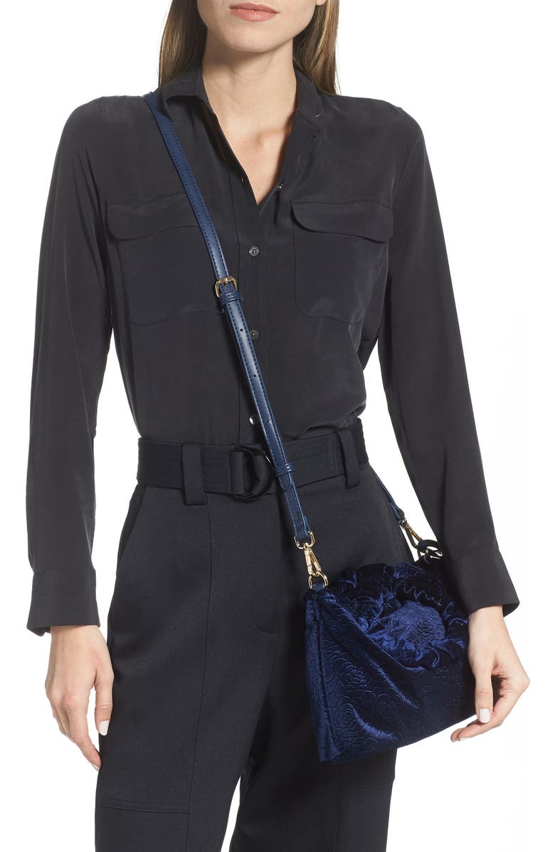 Sole Society Tyll Velvet Crossbody Pouch, Alternate, color,