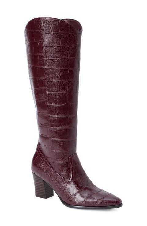 Kirby Croc Embossed Faux Leather Boot