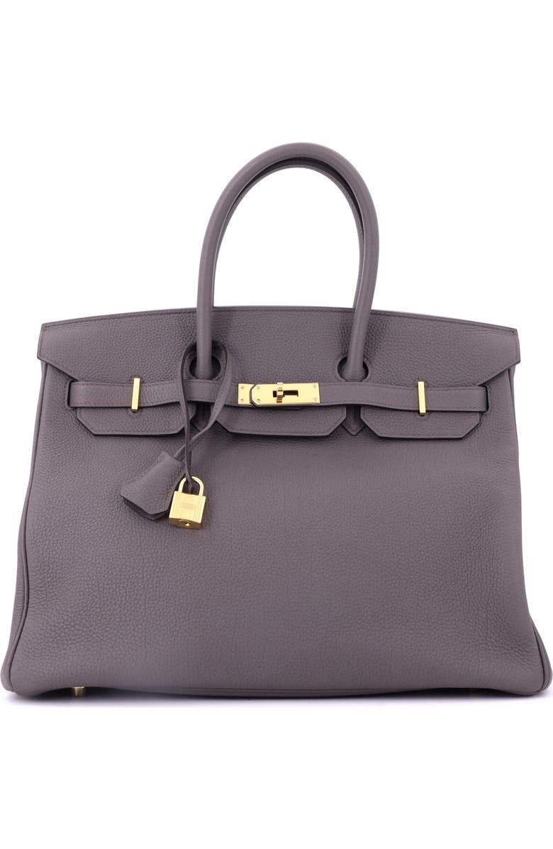 Pre-Owned Hermes Birkin Handbag Grey Togo with Gold Hardware 35, Main, color,