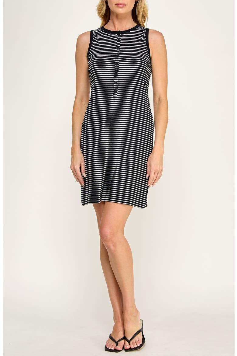 Ribbed Knit Tank Dress, Main, color, BLACK/ IVORY