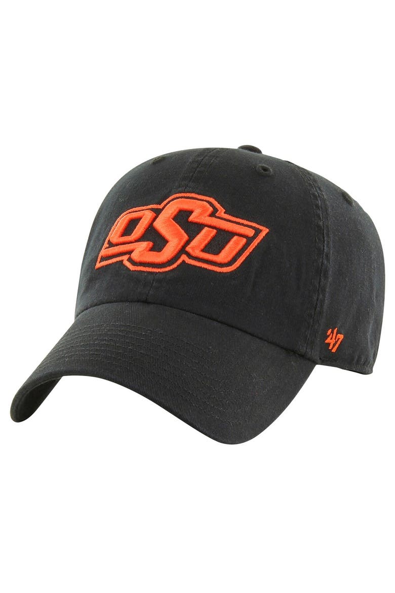 Men's '47 Black Oklahoma State Cowboys Vintage Clean Up Adjustable Hat, Main, color, Black