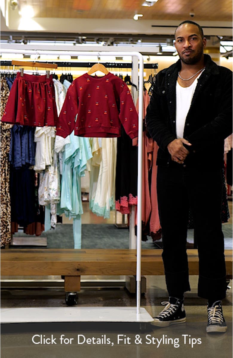 Kids' Cherry Embroidered Cotton Sweatshirt & Skirt Set, sales video thumbnail