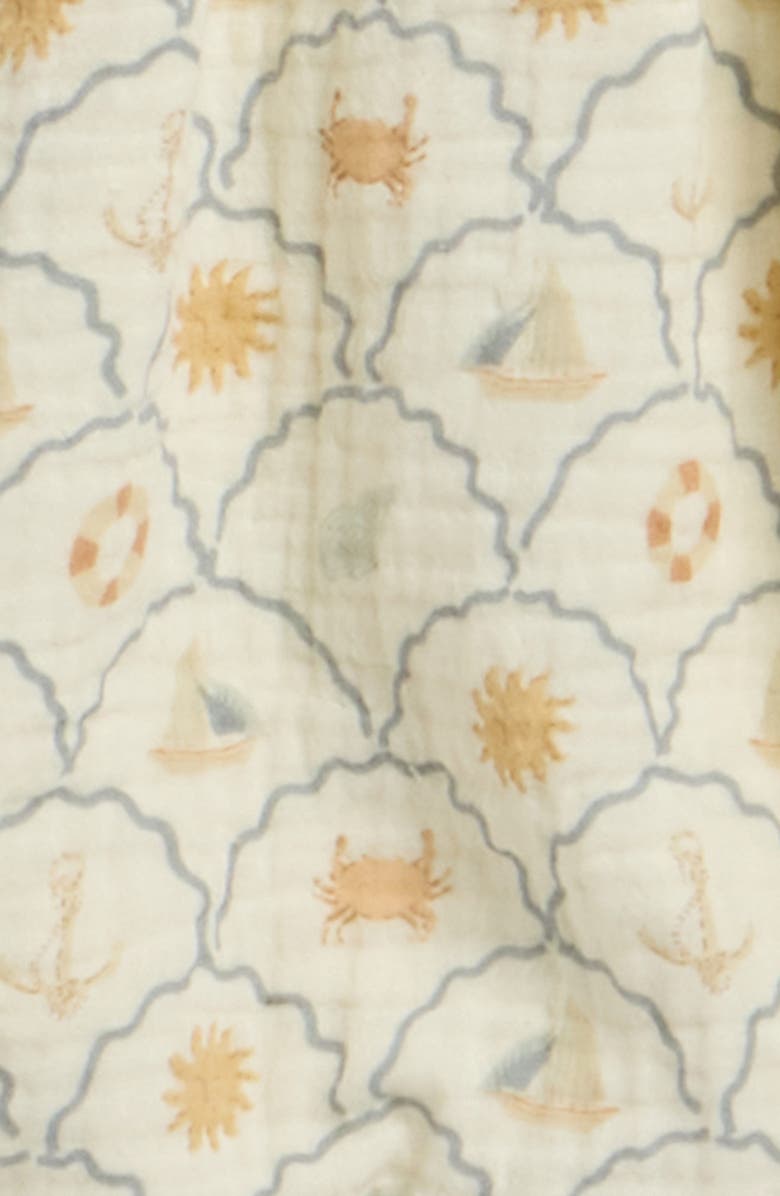 Rylee + Cru Julia Nautical Print Cotton Romper, Alternate, color, Ivory