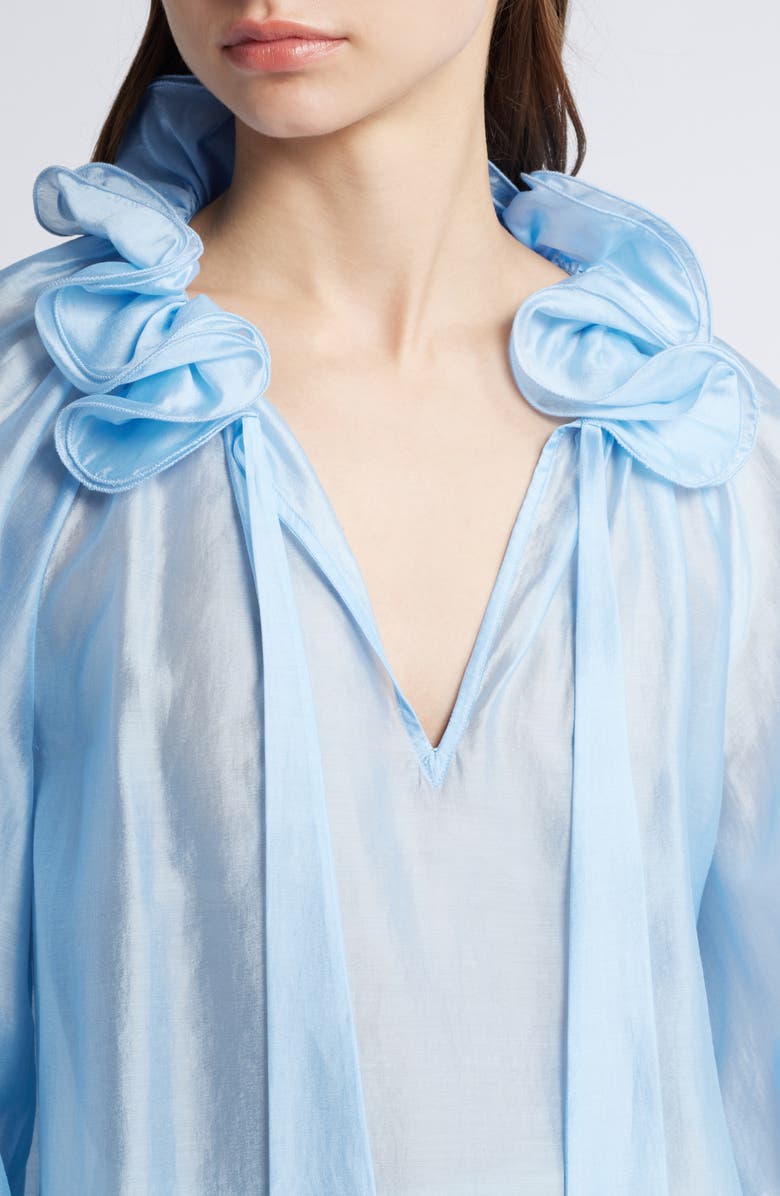 & Other Stories Ruffle Detail Tie Neck Top, Alternate, color,
