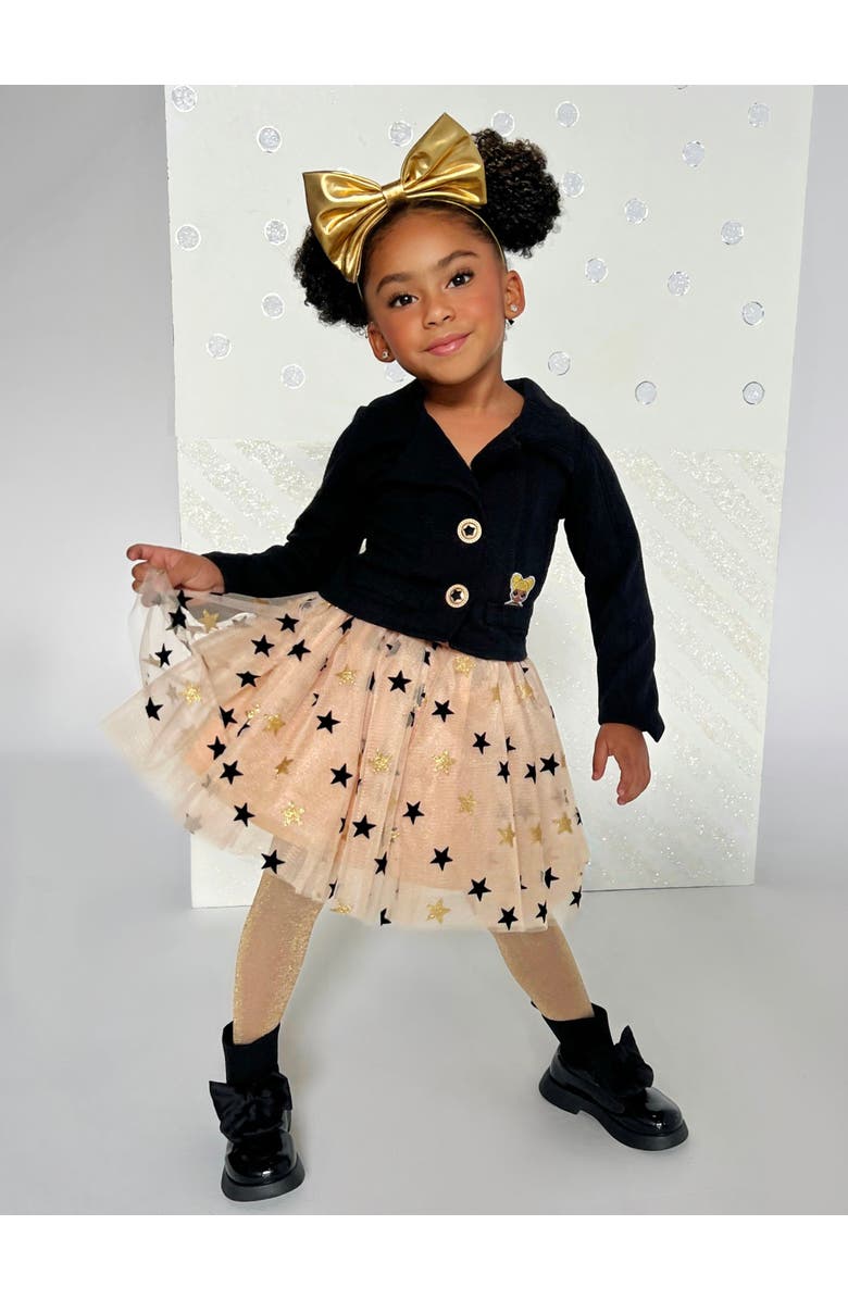 Mia Belle Girls L.O.L. SURPRISE! Queen Bee Blazer and Star Tutu Skirt Set, Alternate, color, Black