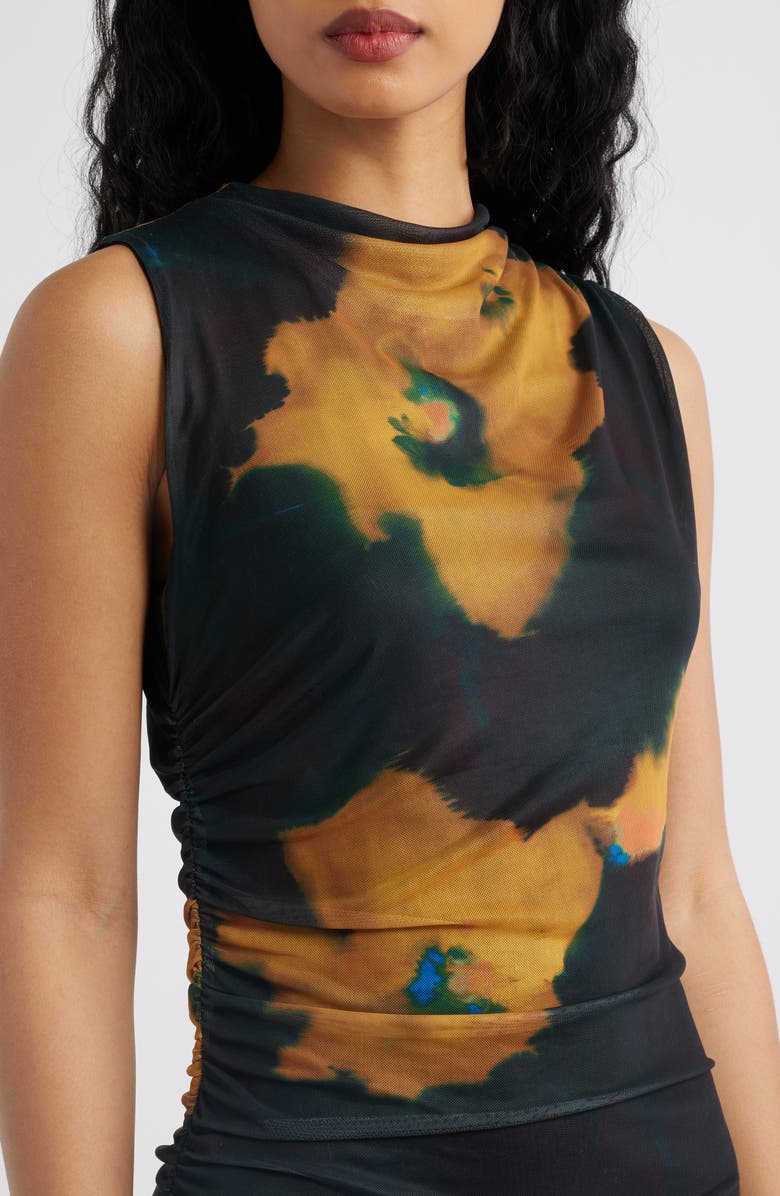 Socialite Floral Shirred Mesh Dress, Alternate, color,
