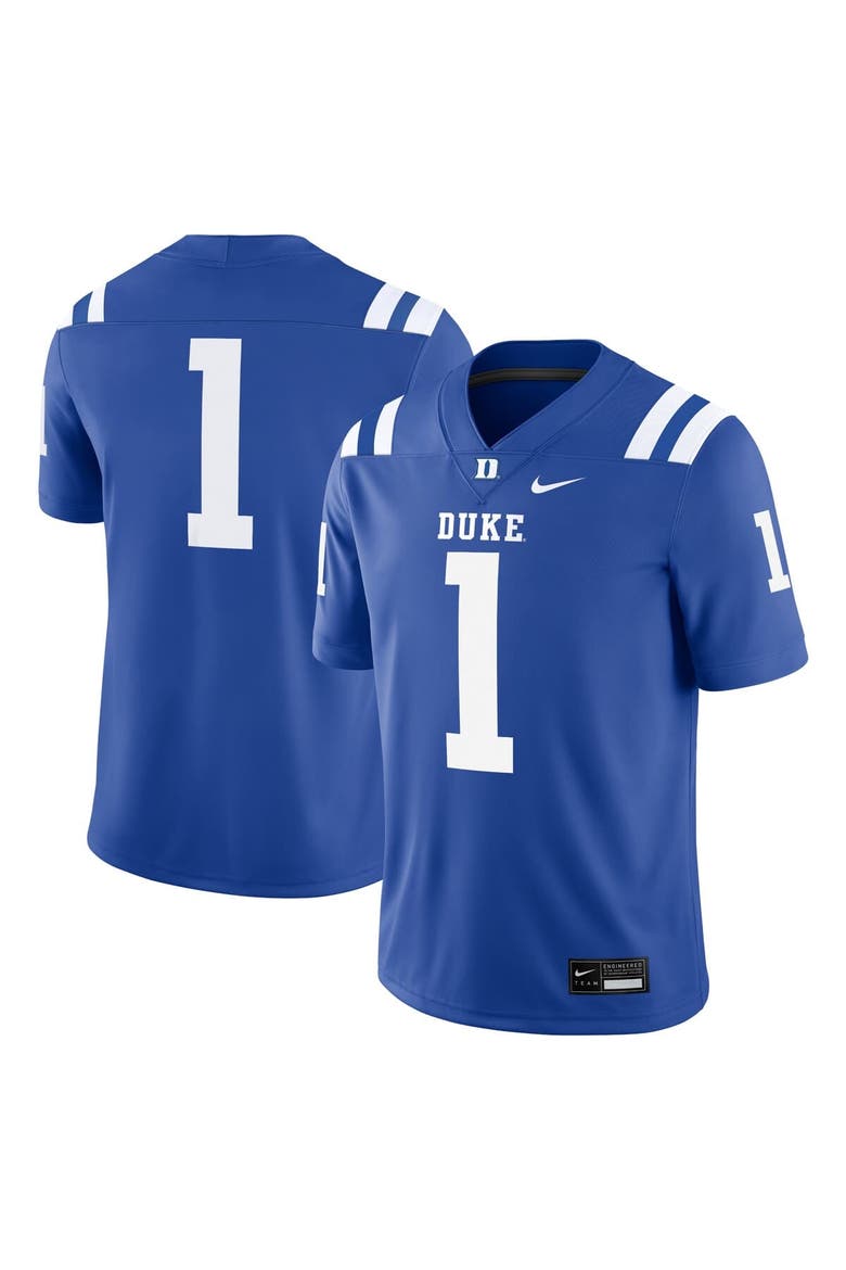 Men's Nike #1 Royal Duke Blue Devils Game Jersey, Main, color, Royal