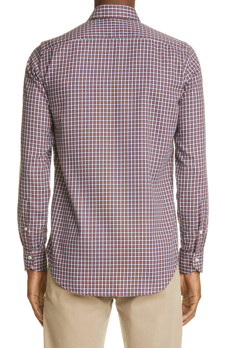 Canali Travel Plaid Non-Iron Cotton Dress Shirt, Alternate, color, 