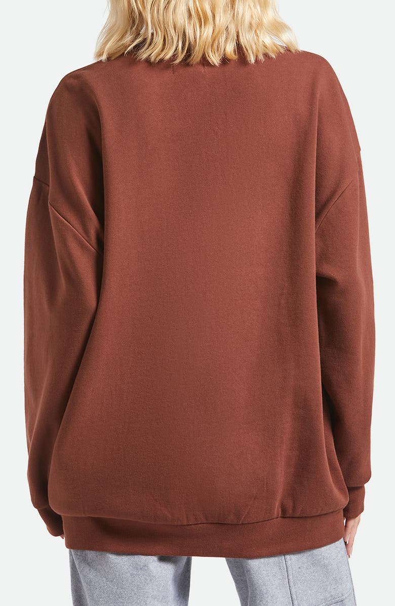Brixton Western Crewneck Sweatshirt, Alternate, color, Sepia