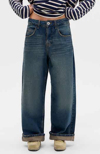 Jaya Texan Low Rise Cuffed Hem Wide Leg Jeans