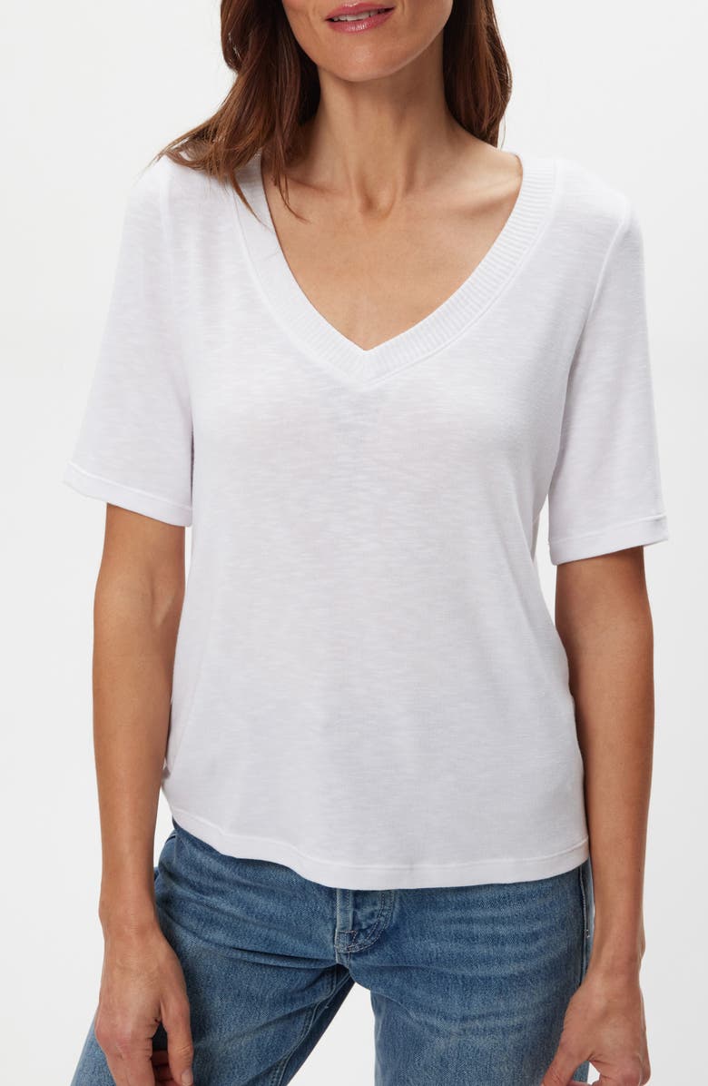 Michael Stars Matty V-Neck T-Top, Alternate, color, White