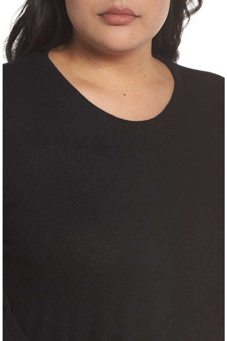 Off-Duty Tie Front Knit Dress, Alternate, color, BLACK