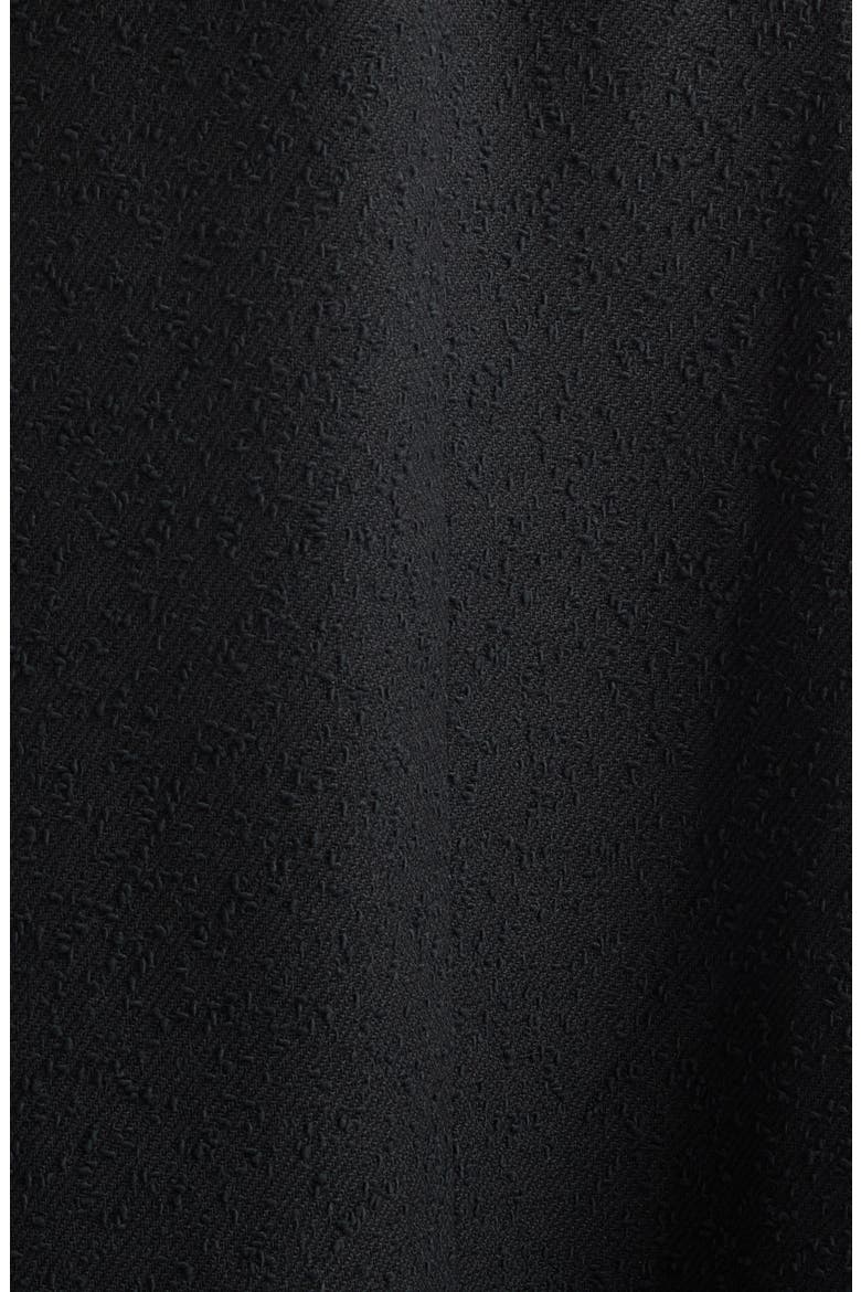 Slubby Off the Shoulder Tweed Midi Dress, Alternate, color, BLACK