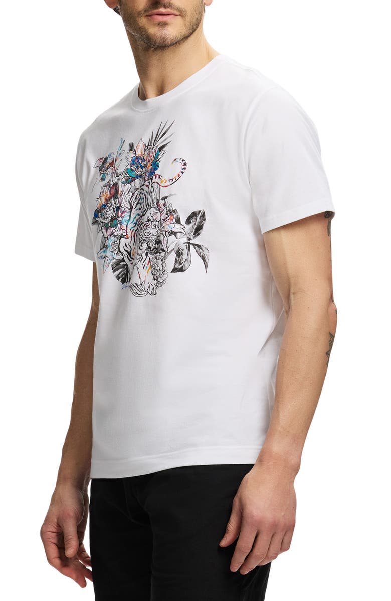 Robert Graham Jungle Tiger Knit Graphic T-Shirt, Alternate, color, 