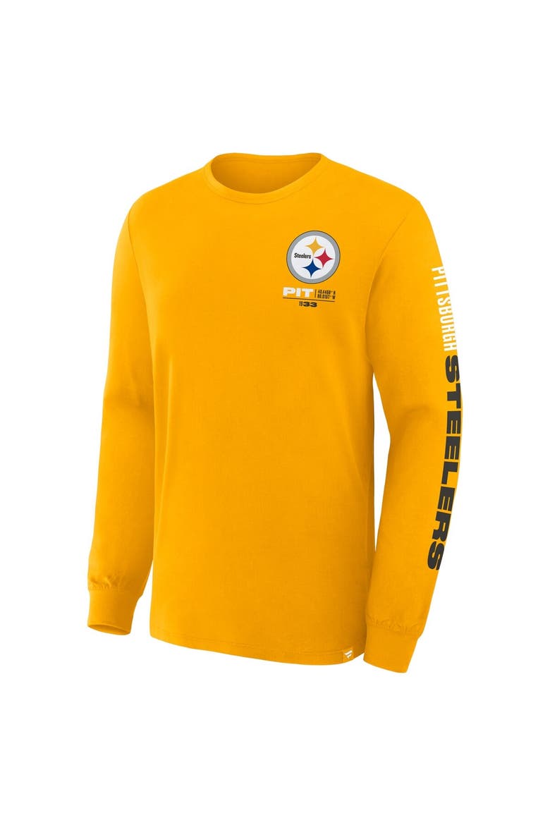Men's Fanatics Gold Pittsburgh Steelers Clock Management Legacy Long Sleeve T-Shirt, Alternate, color, Gold