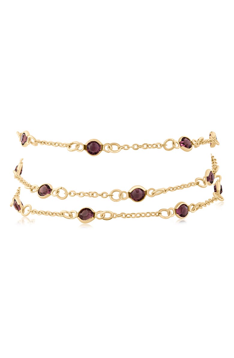 JARDIN Crystal Station Layered Bracelet, Alternate, color, Amethyst/ Gold
