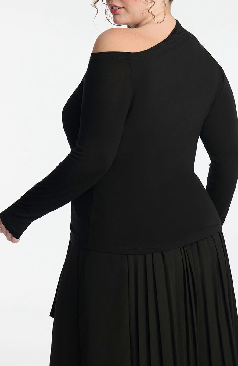 ELOQUII One-Shoulder Knit Top, Alternate, color,