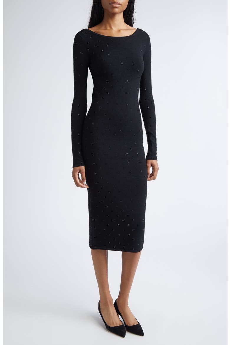 Madatti Crystal Embellished Two-Piece Sweater Dress, Alternate, color, BLACK