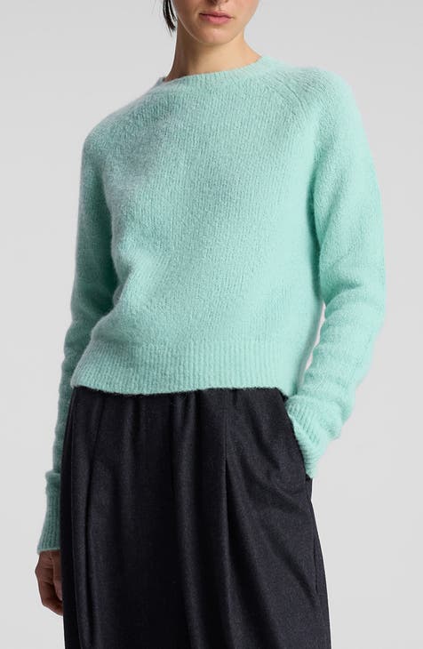 See by Chloe alpaca wool & cotton blend ruffle wrist sweater outlet young green - large